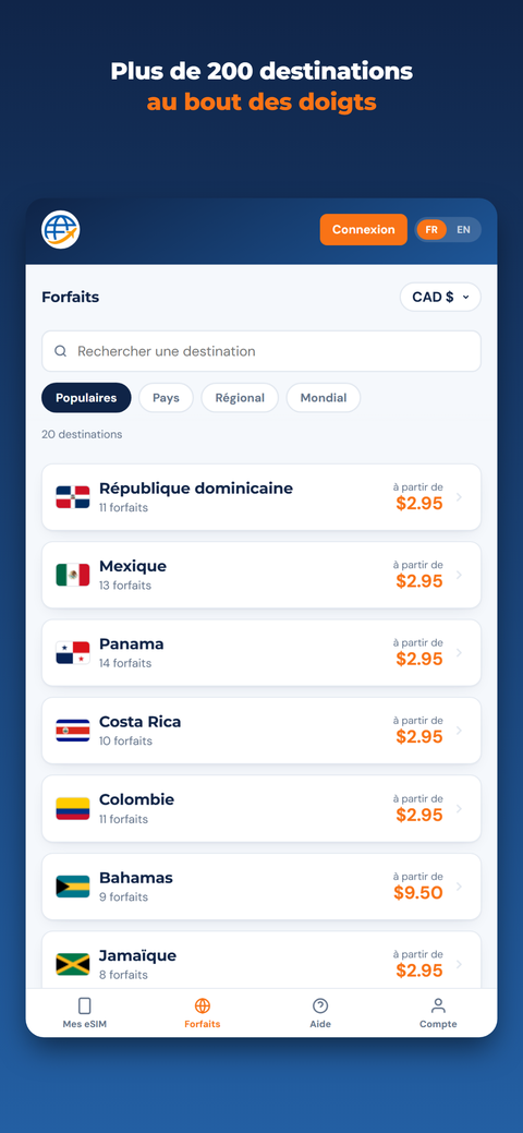 App GoDataTravel — Plus de 200 destinations au bout des doigts