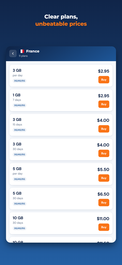 GoDataTravel app — Clear plans, unbeatable prices